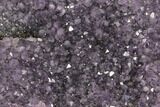 Wide, Dark Purple Amethyst Cluster On Wood Base #100196-1